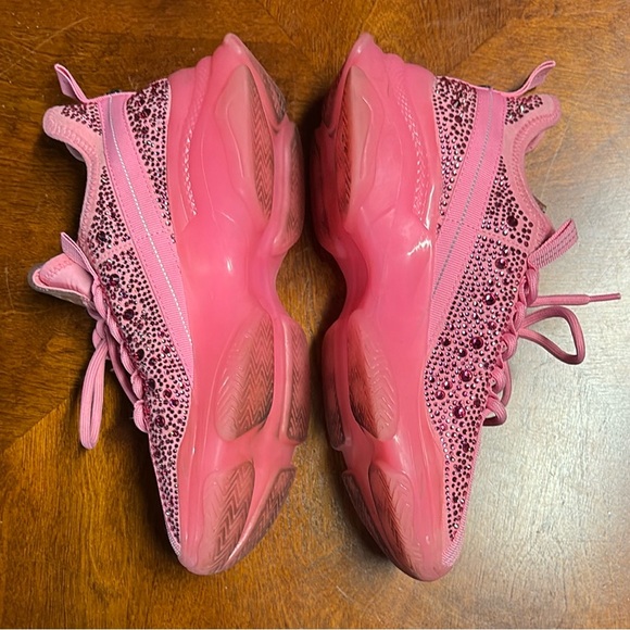 Steve Madden Shoes - Steve Madden Maxima Pink Rhinestone Sneakers Size 8